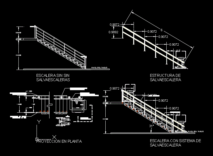 Detail of elevator saves stairs for the disabled