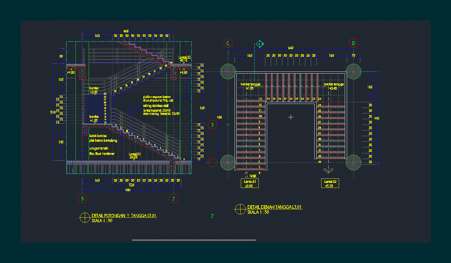 Escaleras de concreto - 01