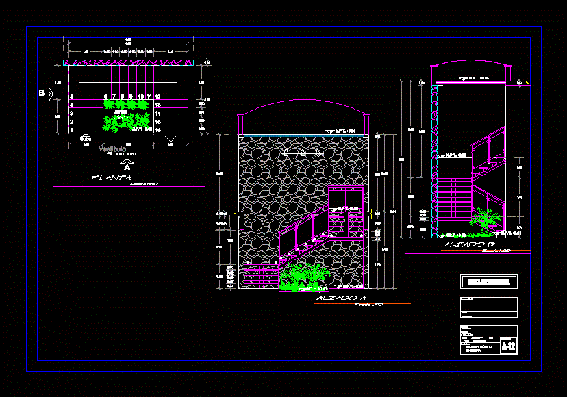 Escalera de madera y barandal de cristal templado