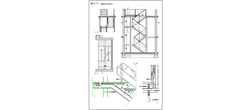 Detalhe Escada Meia Volta Estrutura Metálica