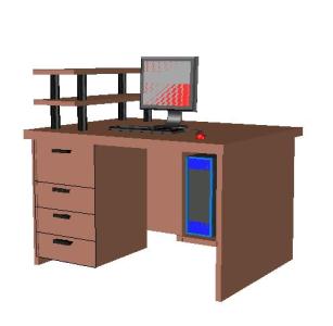 área de trabalho do computador 3d
