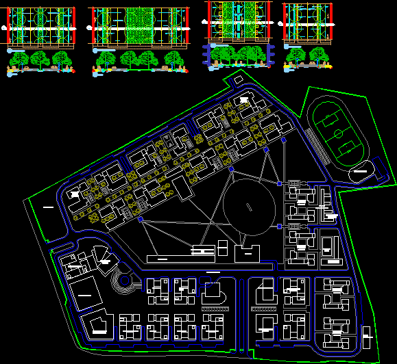 Plano de sitio de universidad