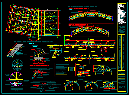 Detalles estructura acero de edificio destinado a laboratorio