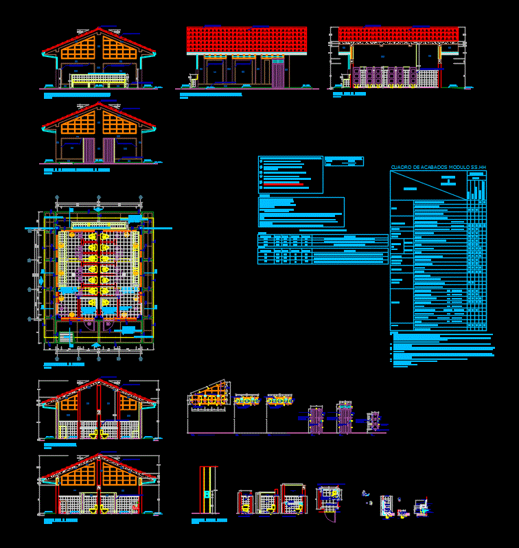 Plano completo de ss.hh escuelas