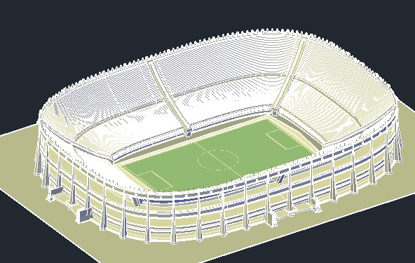 3D-Fußballstadion