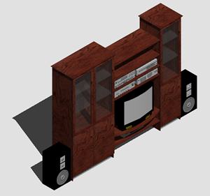 Modular para equipos de sonido y tv 3d con materiales aplicados