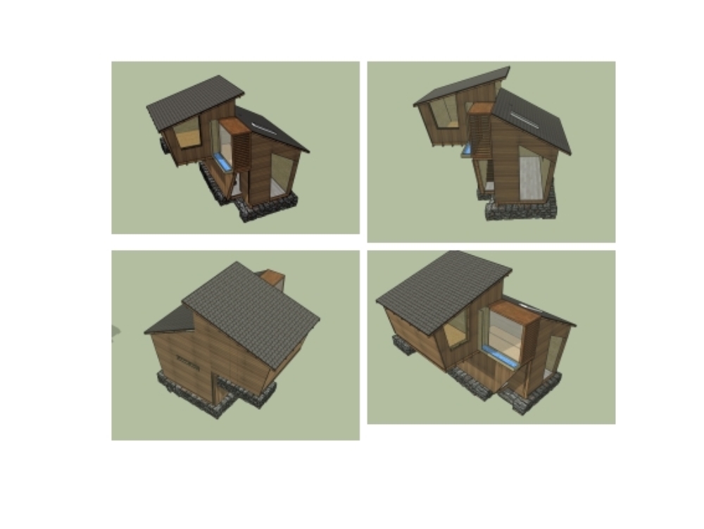 cabina; sistema costruttivo in legno e pietra