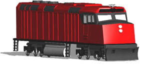 locomotive in 3d