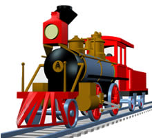 steam train in 3d
