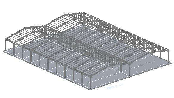 Estructura galpon 3d