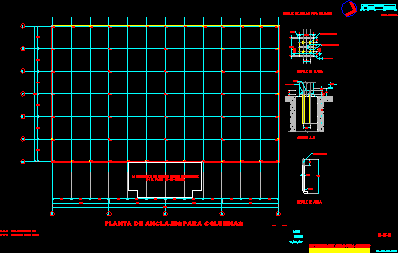 Nave industrial 001 - ubicacion de anclaje de columnas