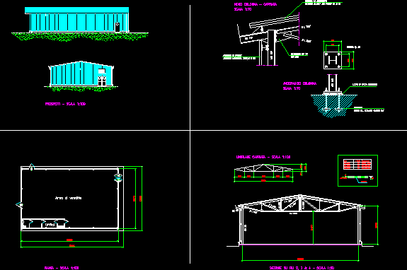 Galpon de acero para supermercado dimensiones 12.55 x 20 m