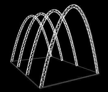 3d metallic parabolic arch