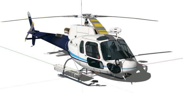 Helicoptero 3d a escala