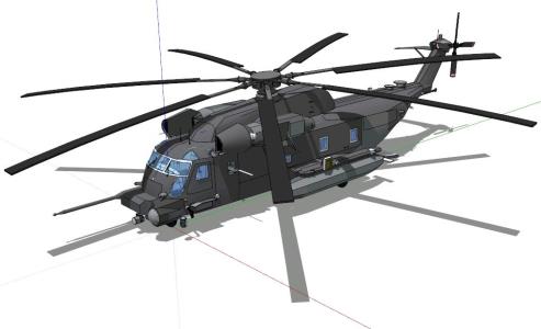 Hubschrauber ebnen niedriges 3d