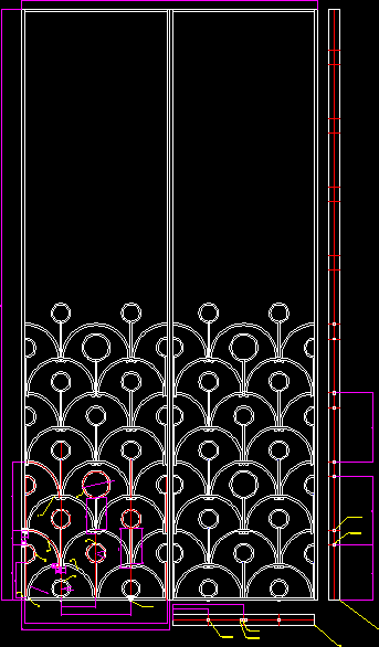 Door with forged rivet and exploded view