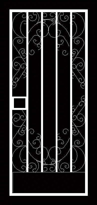 Design della porta del fabbro - disegno 2d