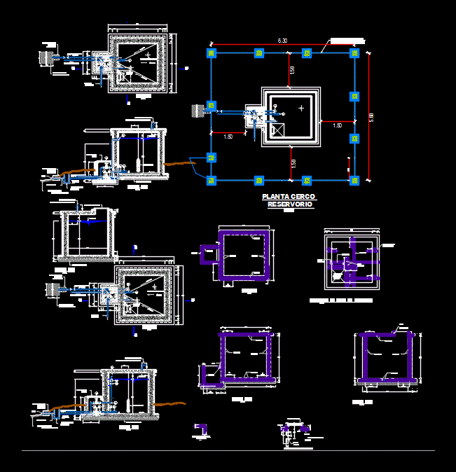 Plano de reservorio de 5m3
