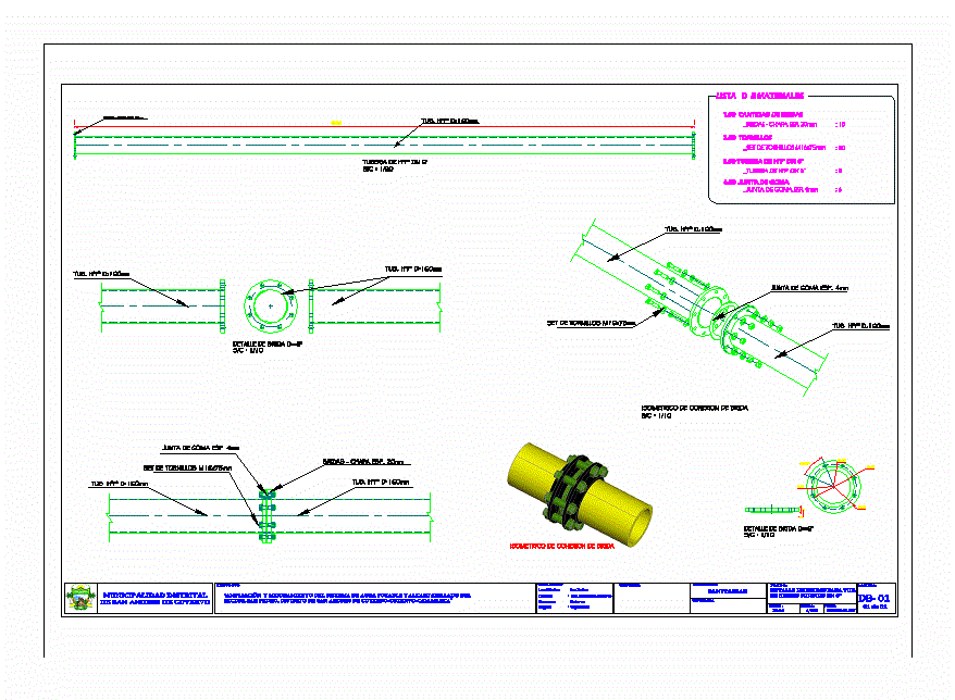 Plano de dado de proteccion y brida