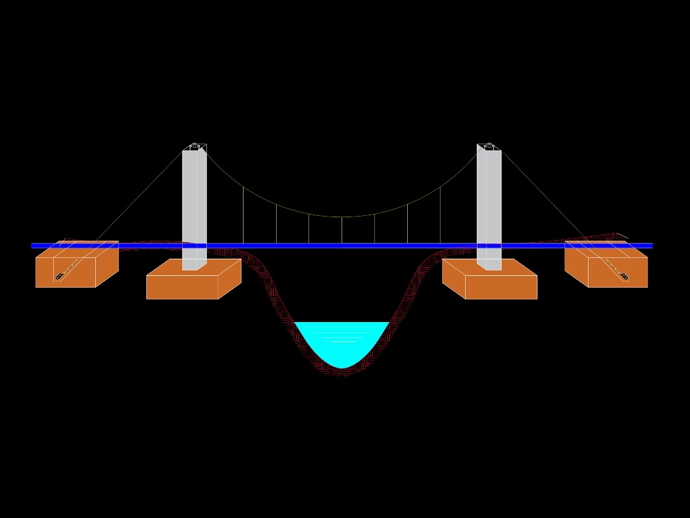 Conduite d'eau potable format pont