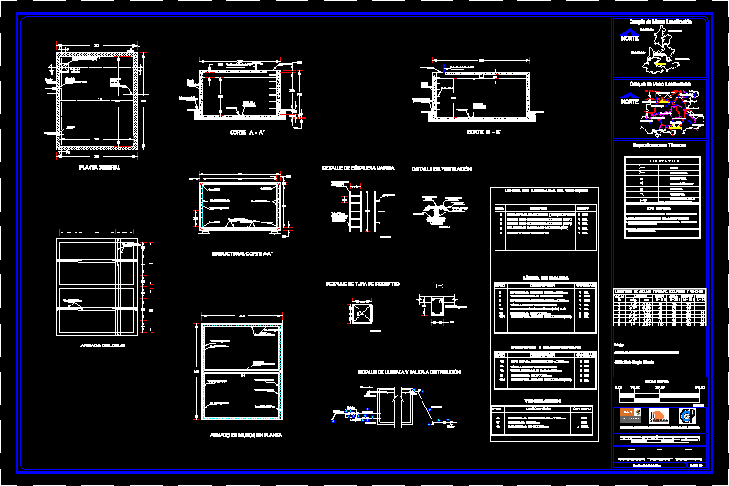 Plano de tanque de almacenamiento de agua