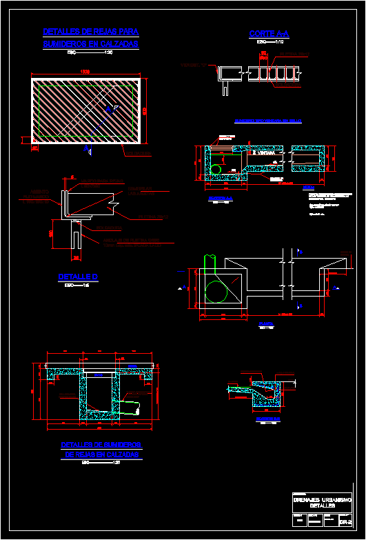 Infraestructura urbana - detalles drenaje