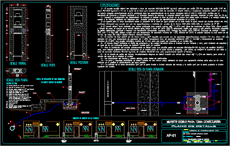 Murete para toma domiciliaria