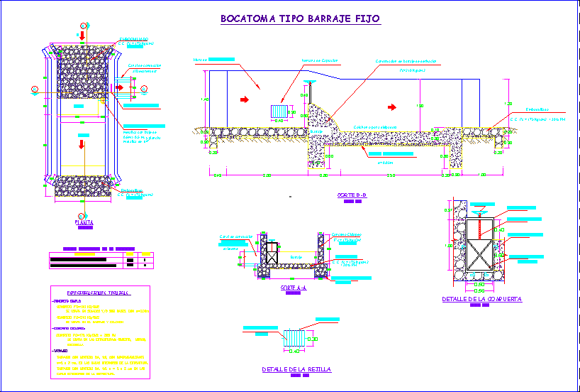 Plano de bocatoma