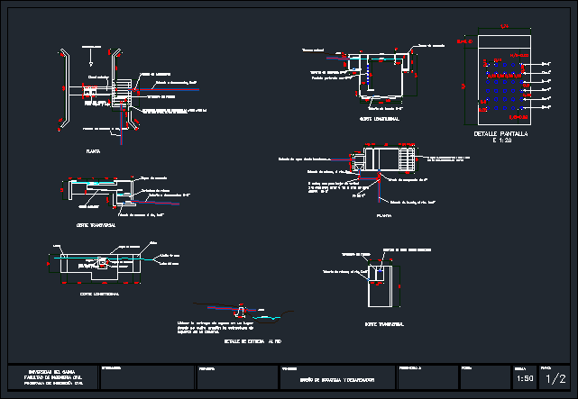 Bocatoma de fondo y desarenador