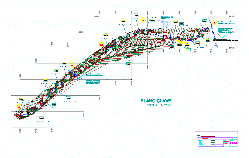 Plano riego de canal de concreto