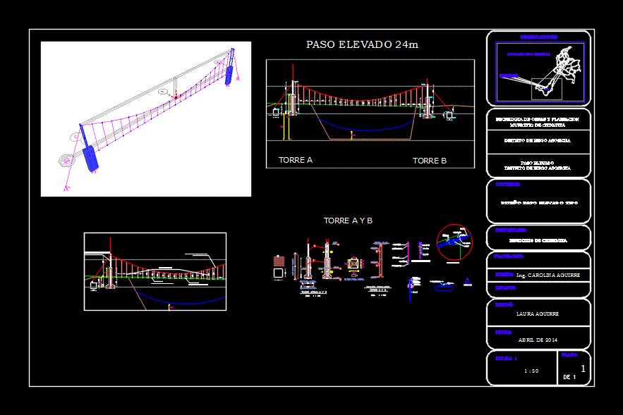 Paso elevado de tuberia de acueducto