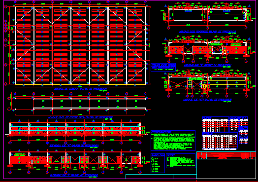 Plan d'ingénierie du hangar - béton dwg