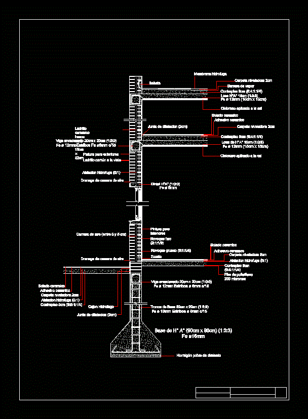 Estructura de hormigon con camara de aire