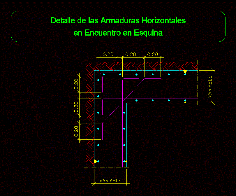 Detalle de las armaduras horizontales