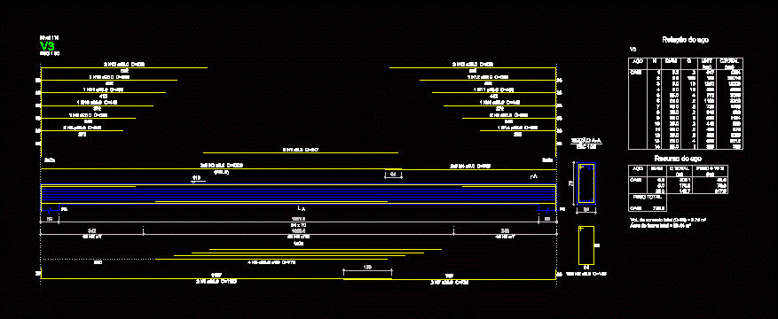 Viga de hormigon armado de 16 metros de largo