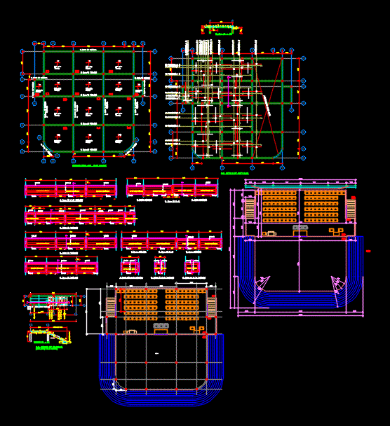 Placa de balsa de etapa y detalle de viga