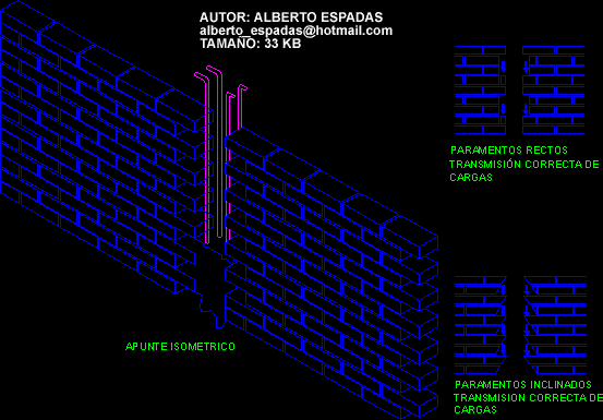 Encadenado vertical para trabado de muros