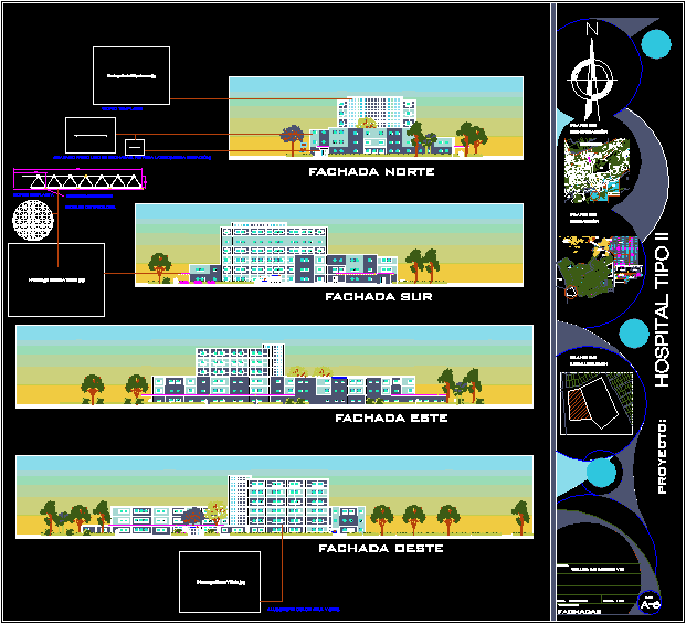 Fachadas de hospital tipo ii