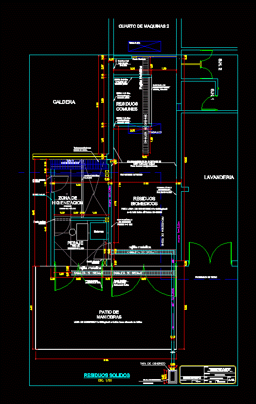 Ambiente para residuos solidos en hospital