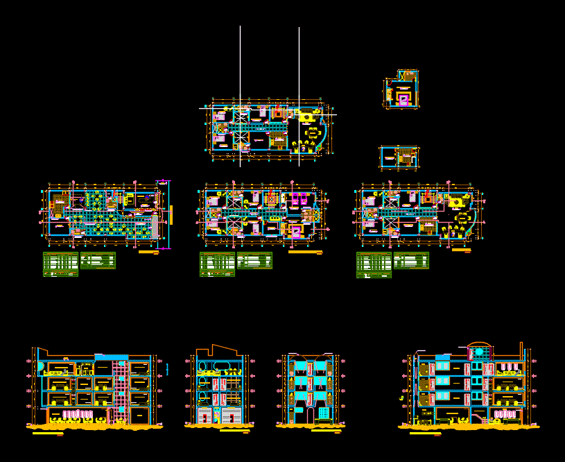 Plano de arquitectura de un hospedaje