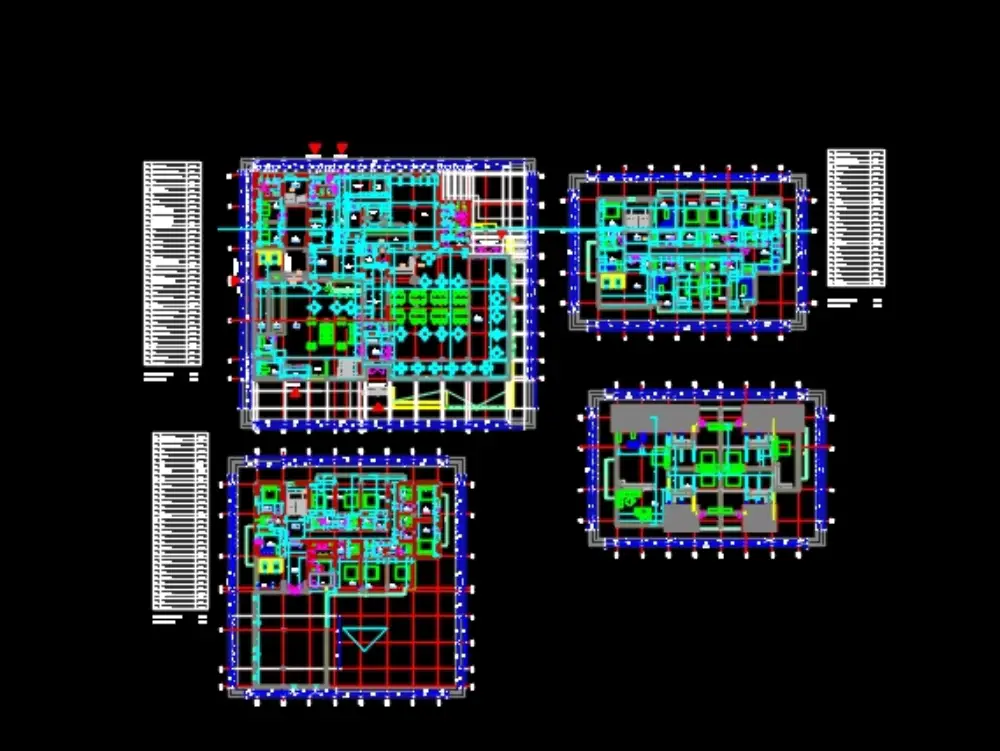 Hostal de 4 niveles - planos completos de construccion
