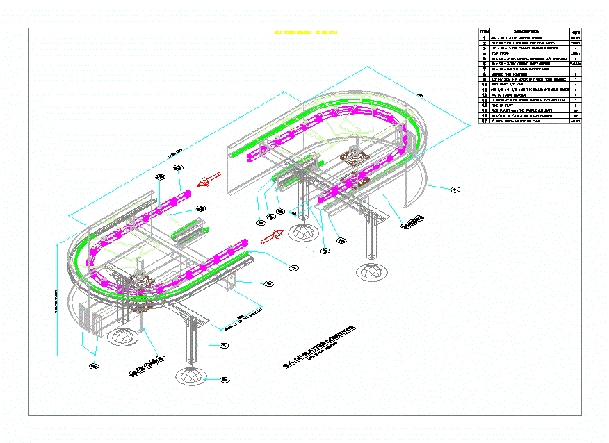 3d ga of conveyor slats