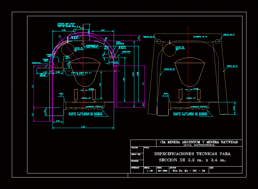 Estructura de soporte interior mina - socavon
