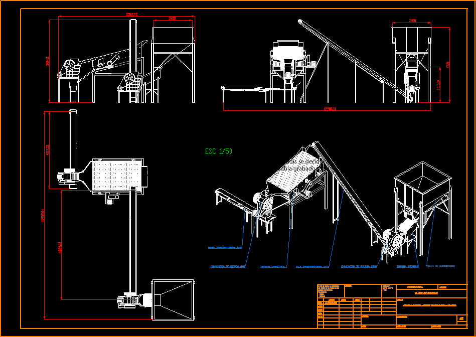 General assembly of crushing and grinding process