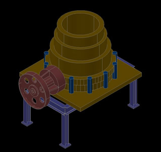 3d conical crusher