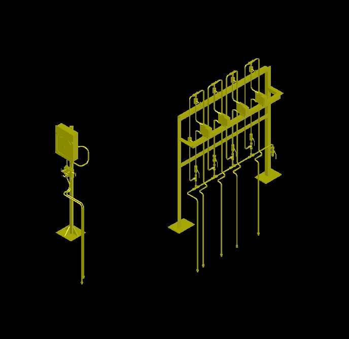 Rotameter racks for platform installation