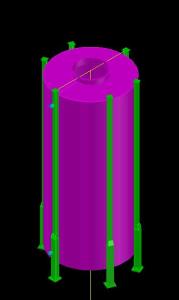 Horno de aceite termico; fundacion; separadores 3d