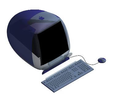 mac computer in 3d
