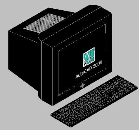 monitor - teclado 3d