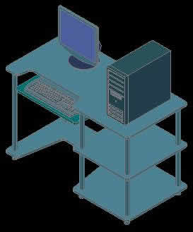 Mesa computadora en 3d